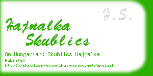 hajnalka skublics business card